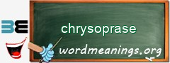 WordMeaning blackboard for chrysoprase